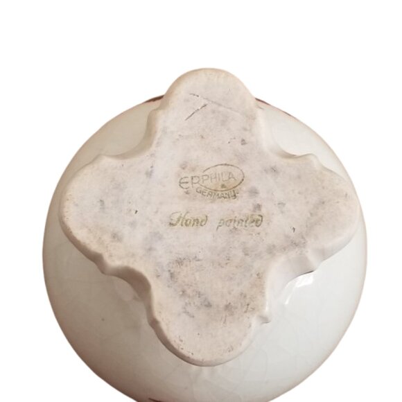 ERPHILA GERMANY Antique White Vase Hand Painted Pink Countryside Landscape - Picture 12 of 13